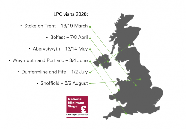 Map of of 2020 visit locations